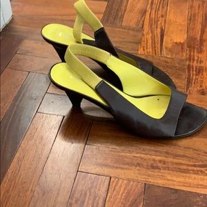 Brown leather Prada kitten heels